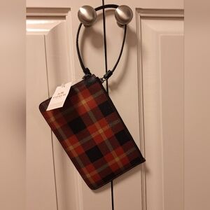 NWT Coach Plaid Wristlet